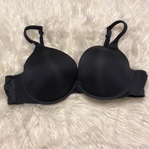 Cacique Bra 46C Black Boost Plunge Underwire Back Closure